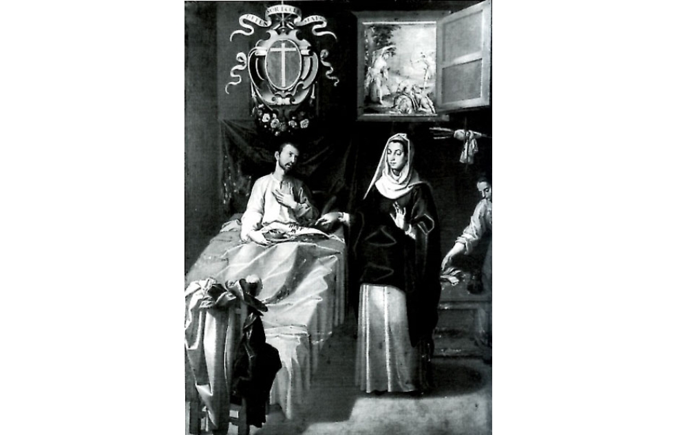 El valioso cuadro de San Sebastin, obra de Pacheco, que presidi el presbiterio del templo