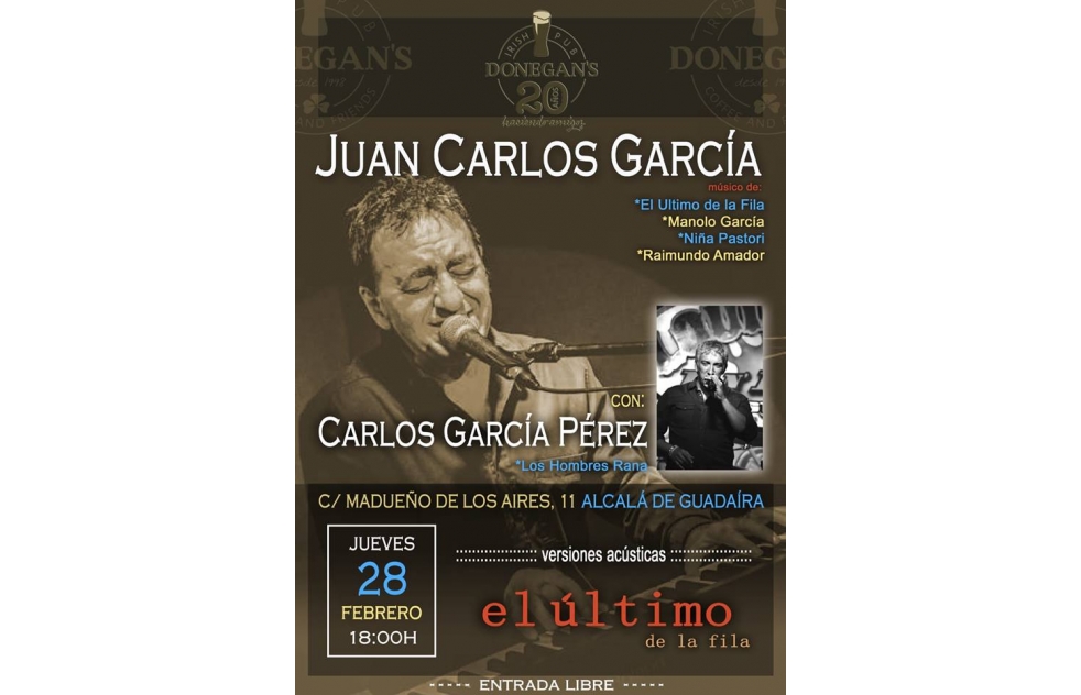 Juan Carlos Garca y Carlos Garca en directo en Donegans este jueves