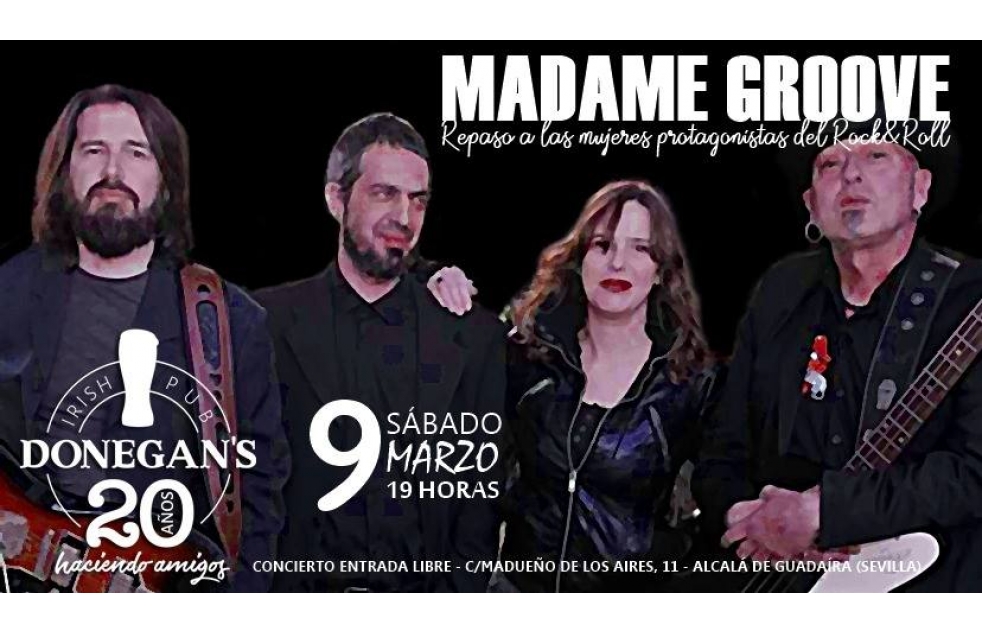 Madam Groove en directo este sbado 9 de marzo en Donegans